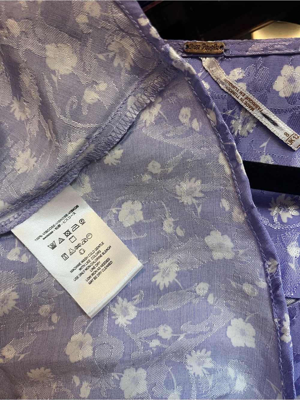 Free People Lilac Floral Jacquard Dress (003) - Picture 7 of 8